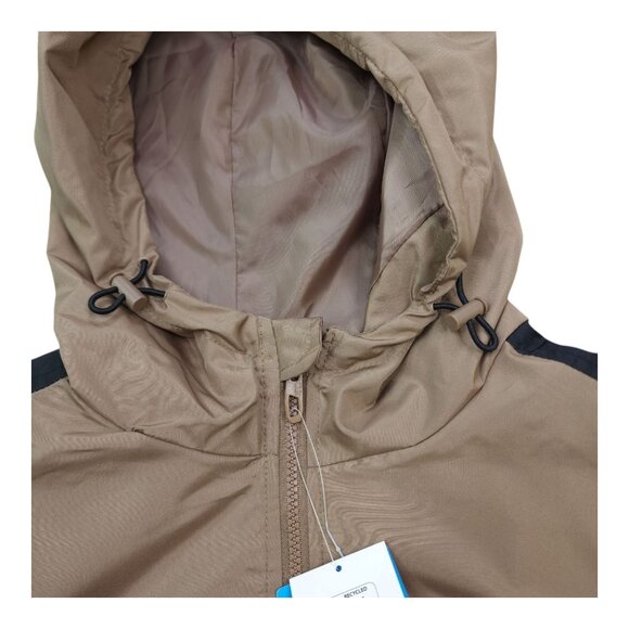 Spyder Men Taupe Hooded Jacket M Hydroweb Water Wind Resistant Breathable Dryweb - Picture 8 of 12